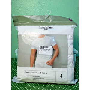 NIP Men's XXL Short Sleeve 4pk Crewneck T-Shirt - Goodfellow & Co White new